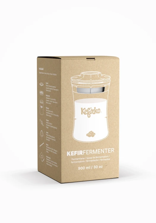 Kefirko fermentator do kefiru 900ml pudelko bialy.webp